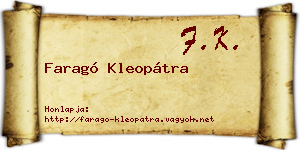 Faragó Kleopátra névjegykártya